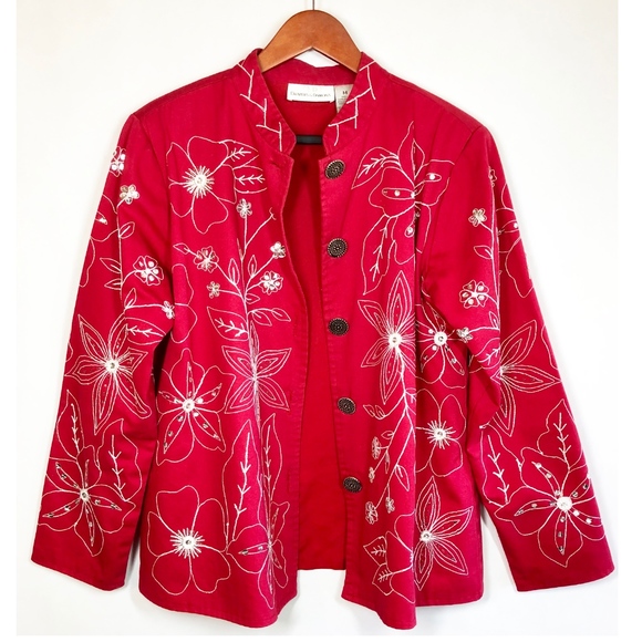 Drapers & Damons Fuchsia Embroidered Sequin Blazer - Picture 3 of 4
